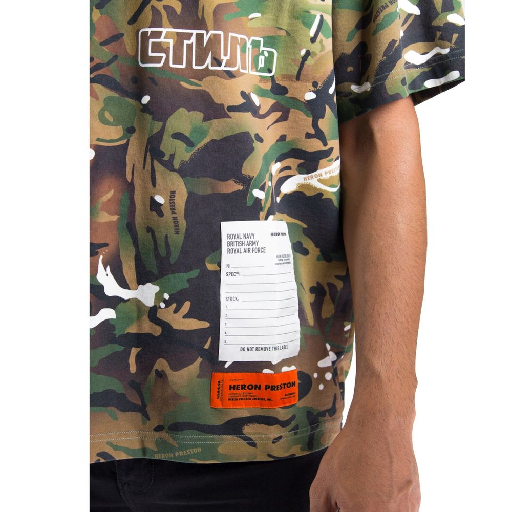 تي شيرت Heron Preston ثنائي اللون من القطن
