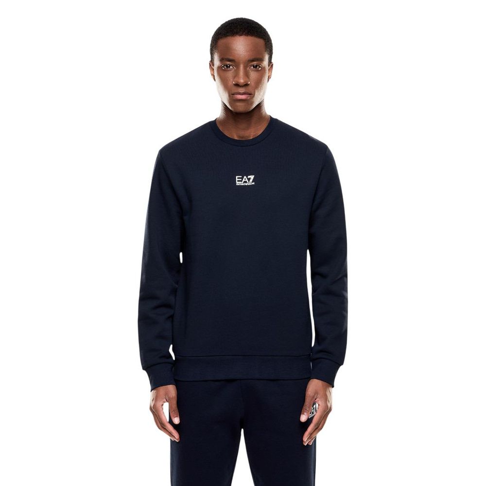 EA7 Emporio Armani Blue Cotton Sweatshirt