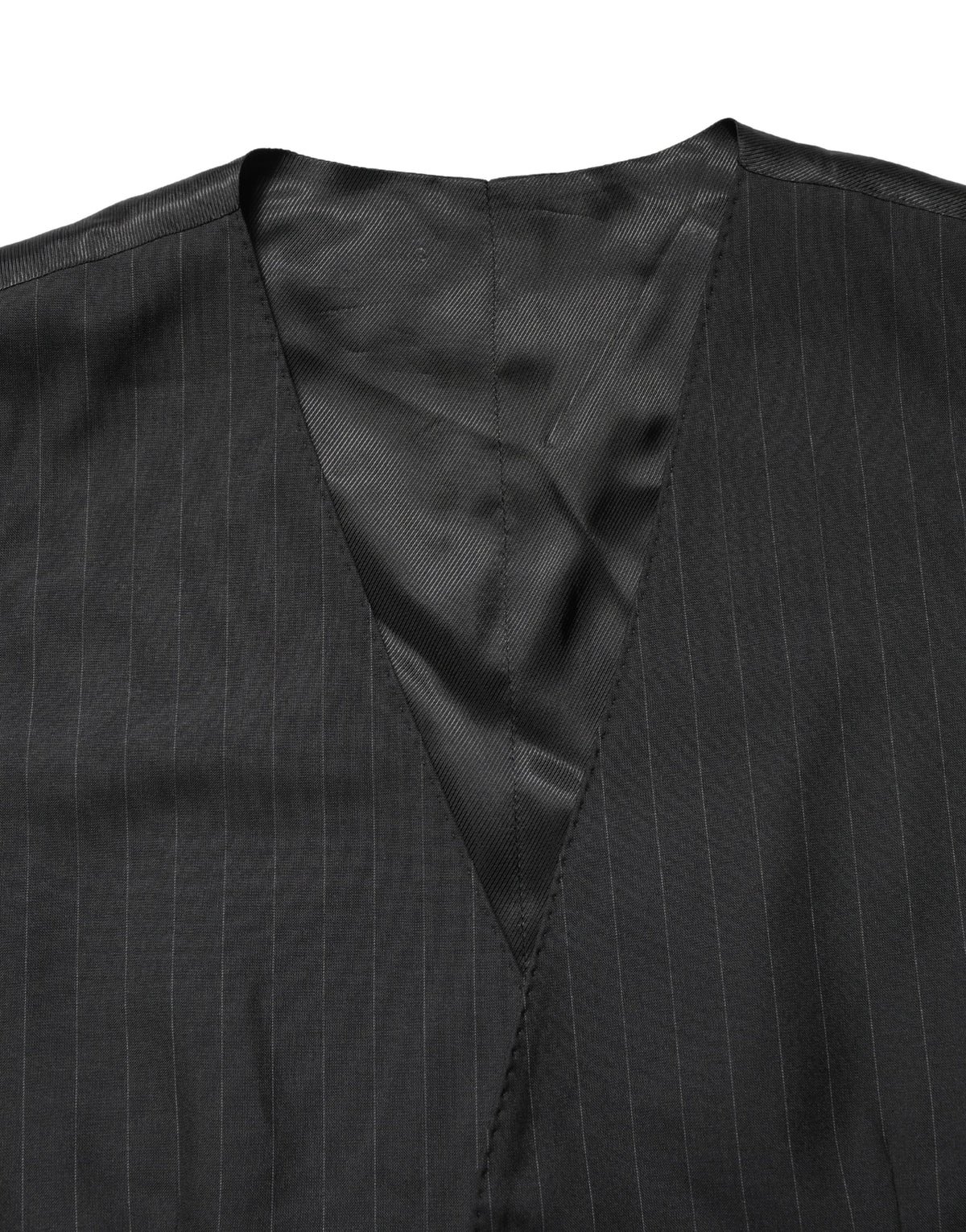 Dolce & Gabbana Black Stripe Single Breasted Waistcoat Vest