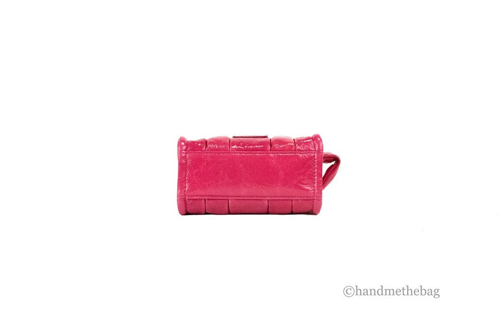 حقيبة كروس بودي مارك جاكوبس The Shiny Crinkle Micro Tote باللون الأرجواني من الجلد