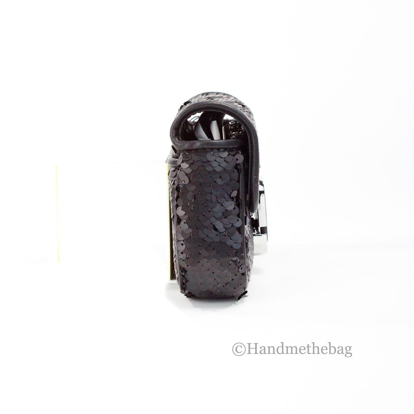 حقيبة كتف مارك جاكوبس The Mini J Marc صغيرة الحجم سوداء مطرزة بترتر