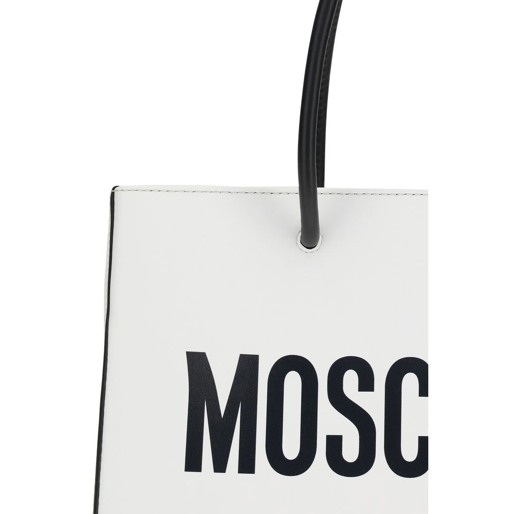 Moschino White Calf Leather Bos Taurus Handbag