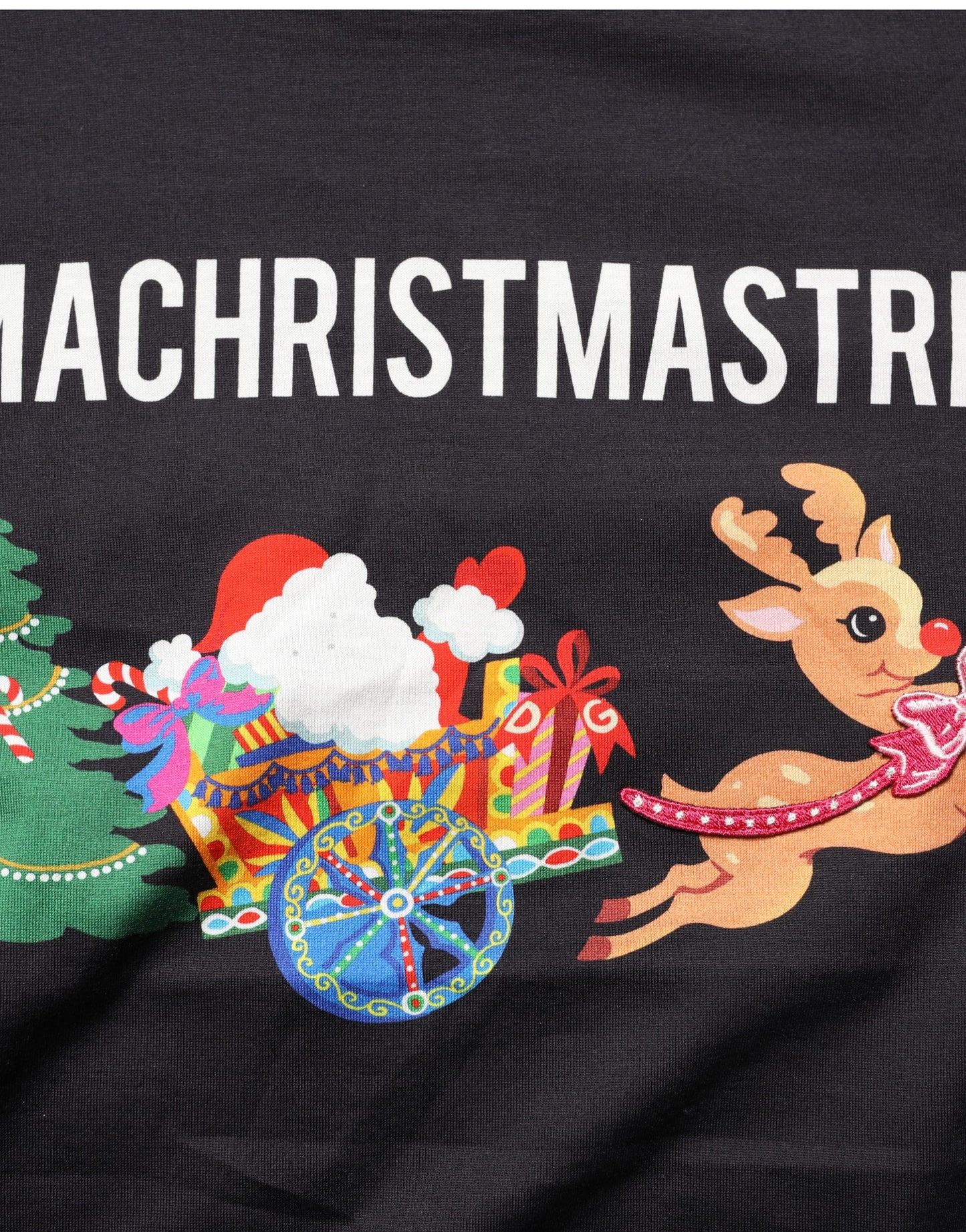 تيشيرت من القطن بطبعة #IAMACHRISTMASTREE باللون الأسود من دولتشي آند غابانا