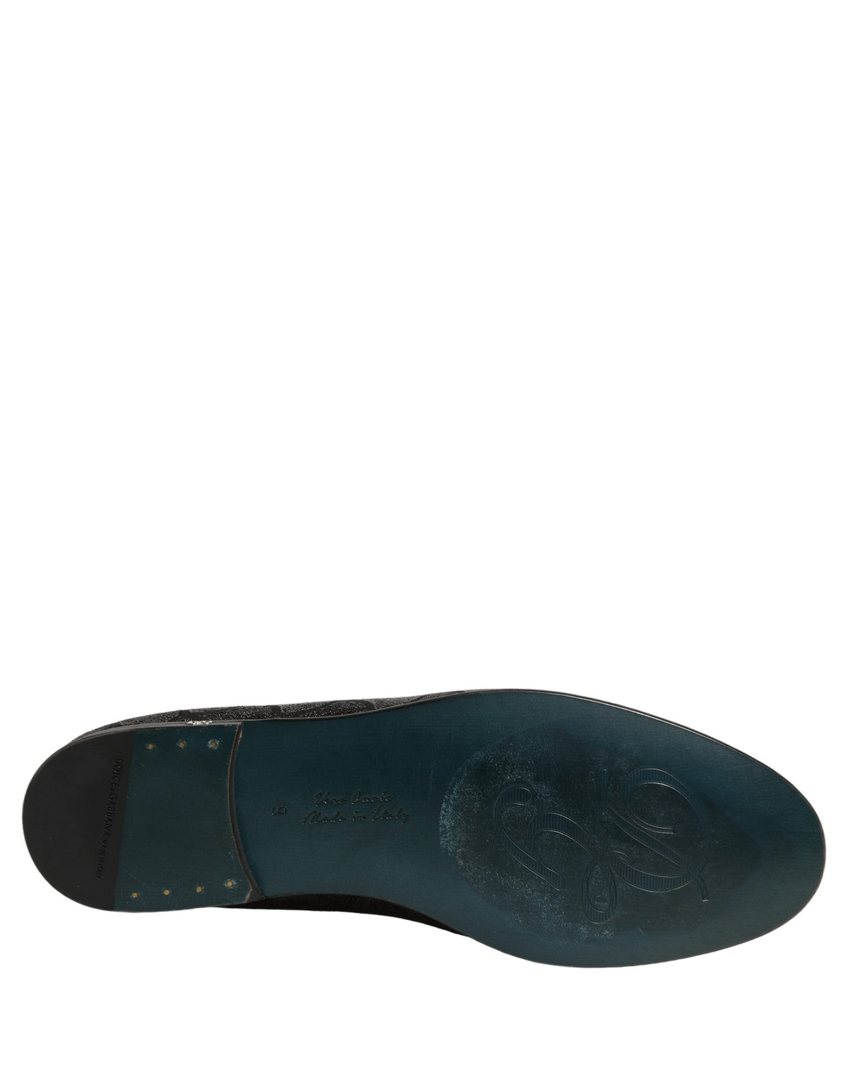 Dolce & Gabbana Black Glitter Brocade Men Dress Loafers Shoes