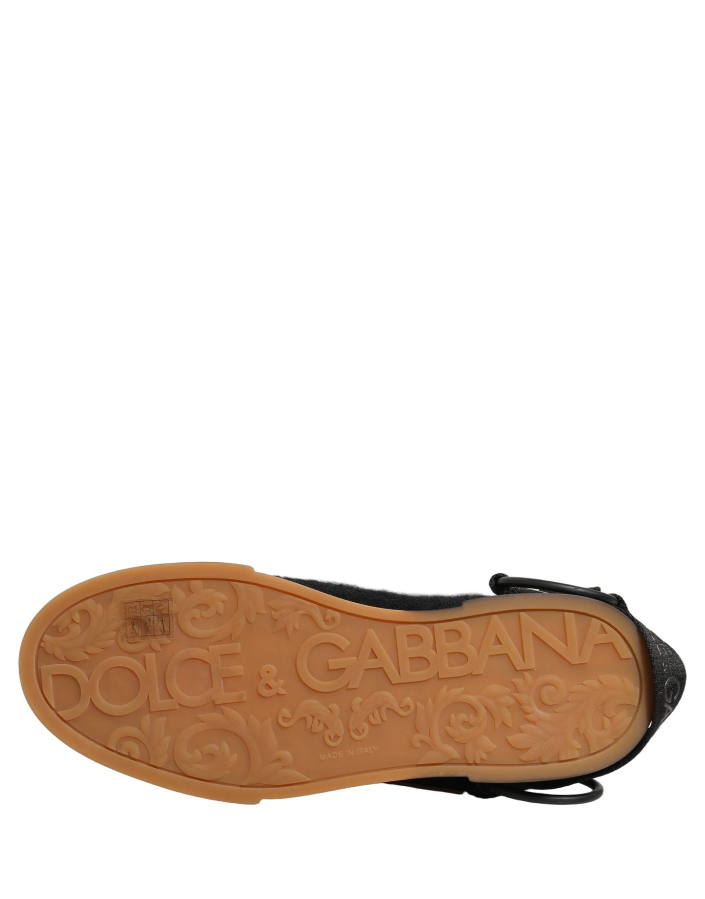 Dolce & Gabbana حذاء سنيكرز رجالي جلدي أسود منخفض