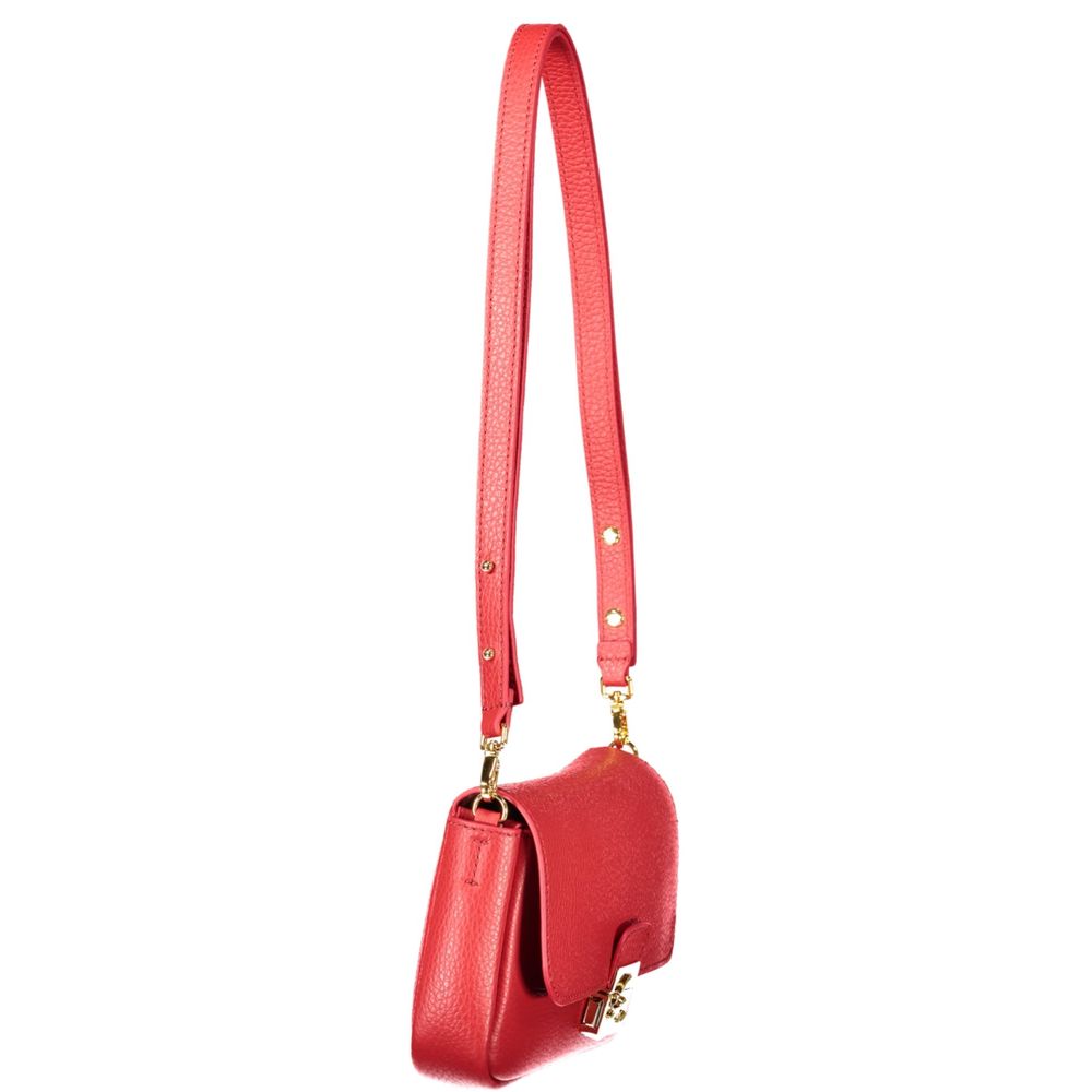 Coccinelle Rosso Leather Women's Bag with Adjustable Removable Strap