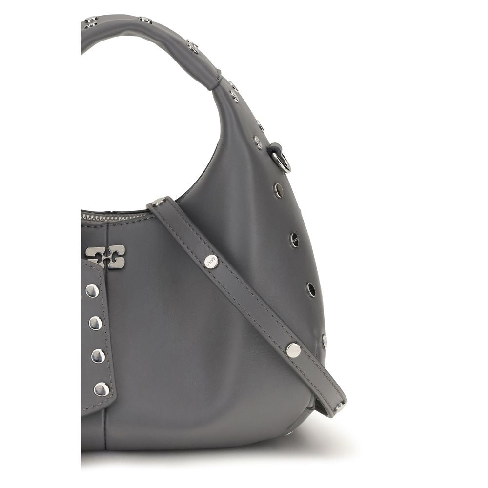 Ganni Gray Recycled Leather Handbag