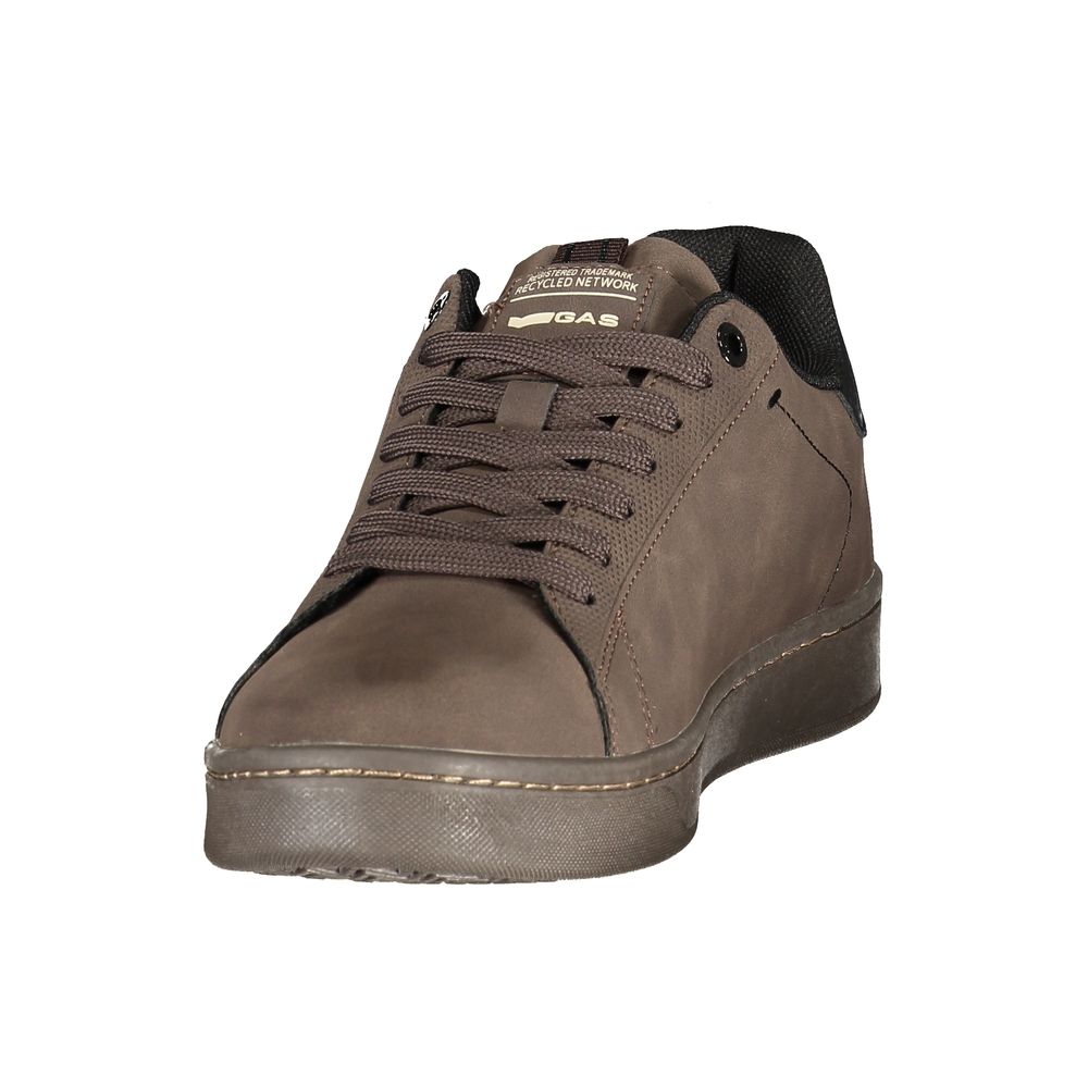 Gas Brown Polyester Athletic Sneakers