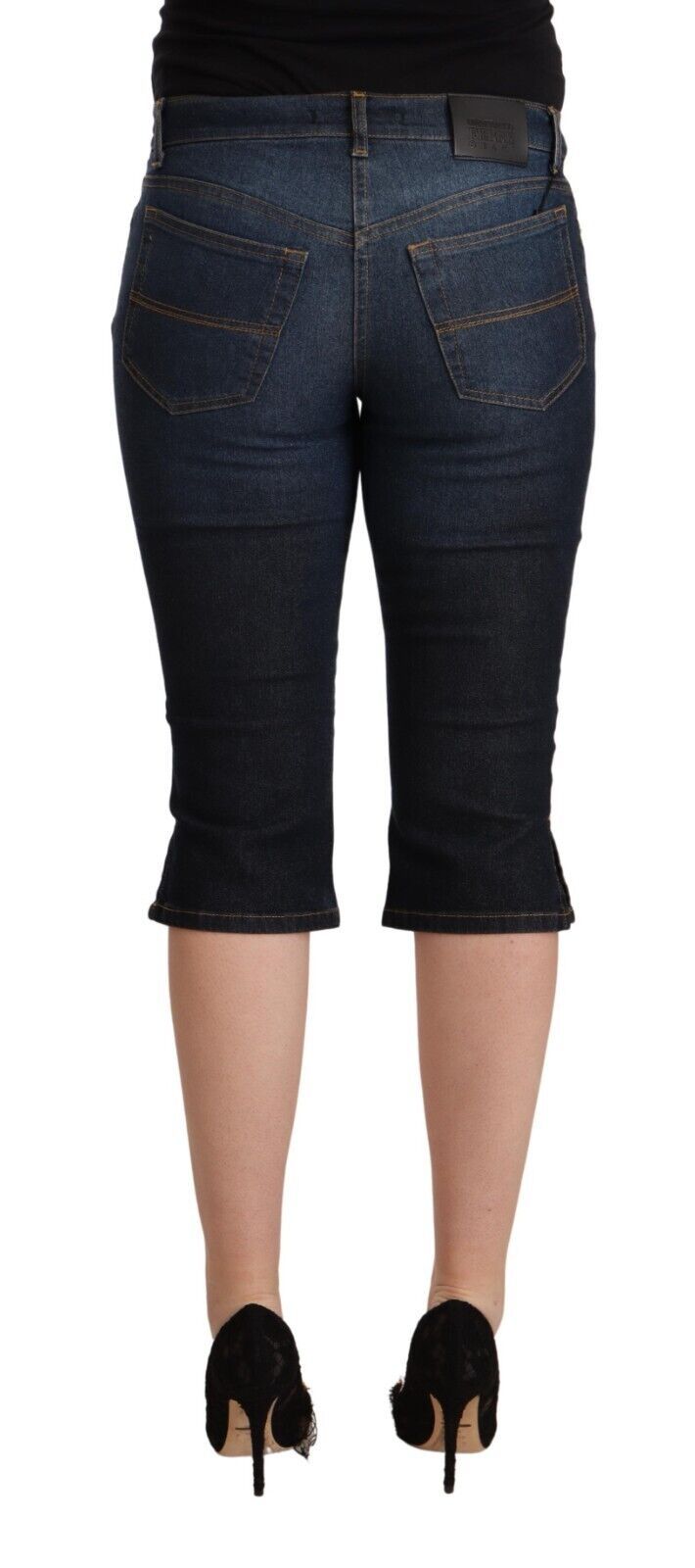 جينز GF Ferre Blue Cotton Stretch Low Waist Slim Capri Denim