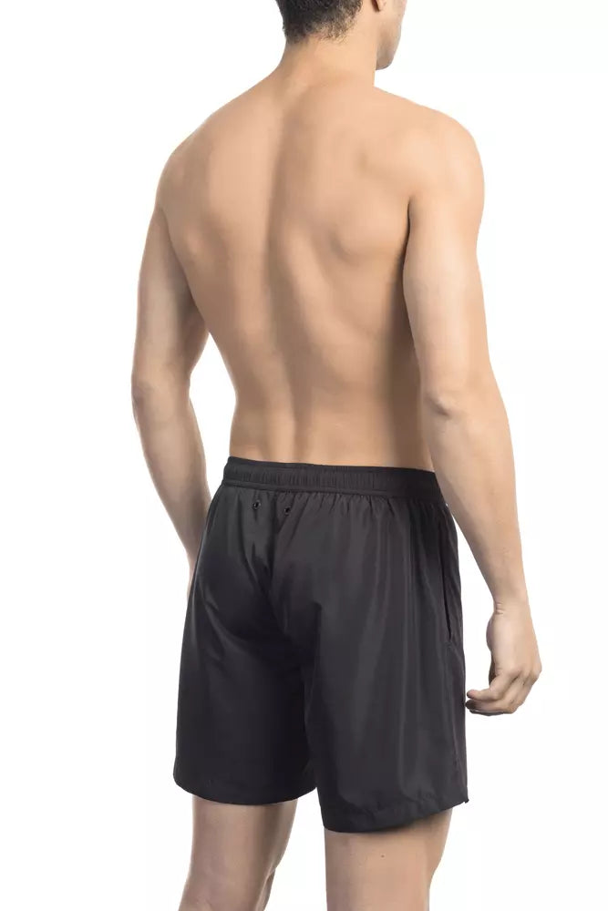 شورت سباحة رجالي من البوليستر الأسود من Bikkembergs
