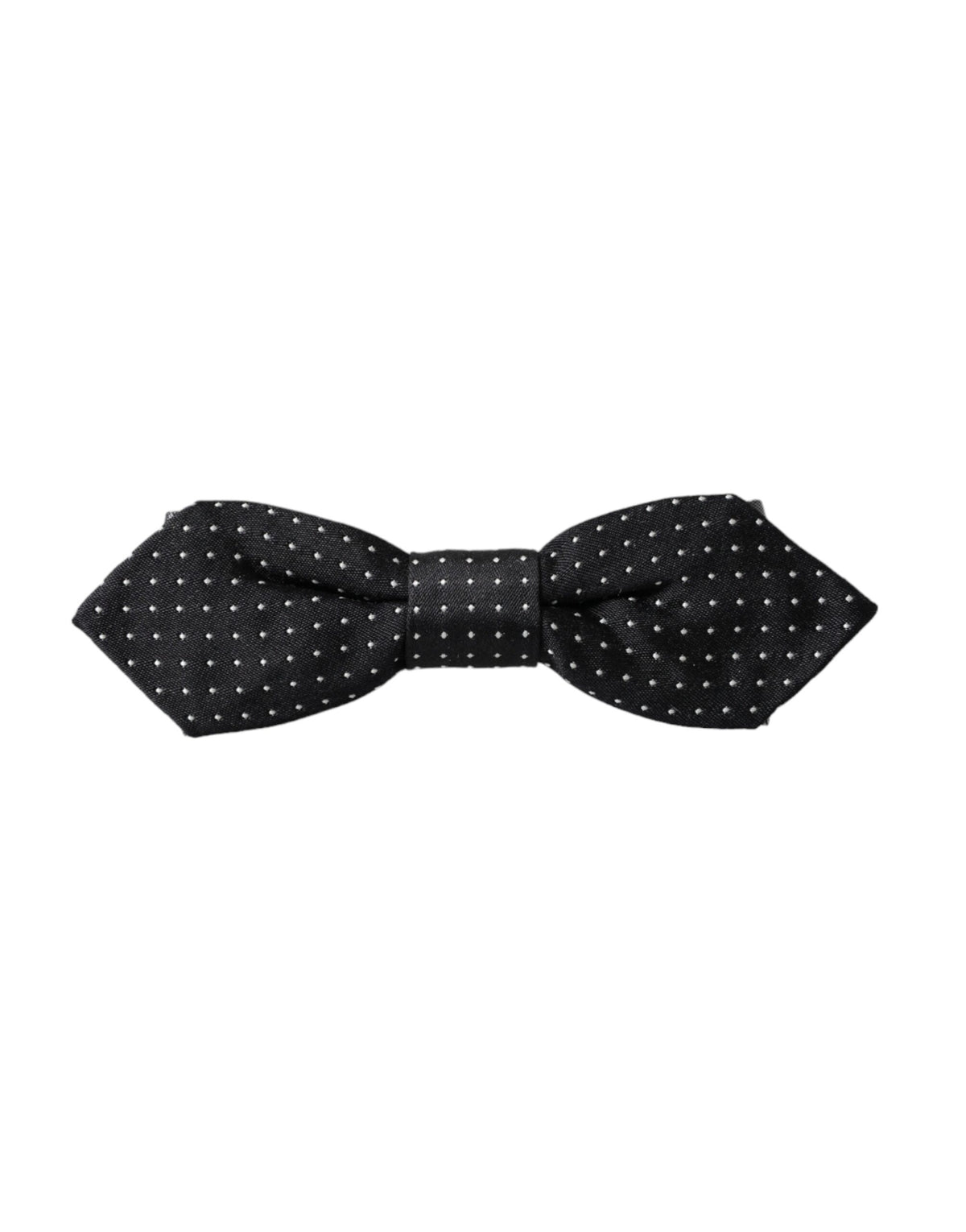 Dolce & Gabbana Dark Gray Silk Polka Dot Adjustable Neck Men Papillon Bow Tie