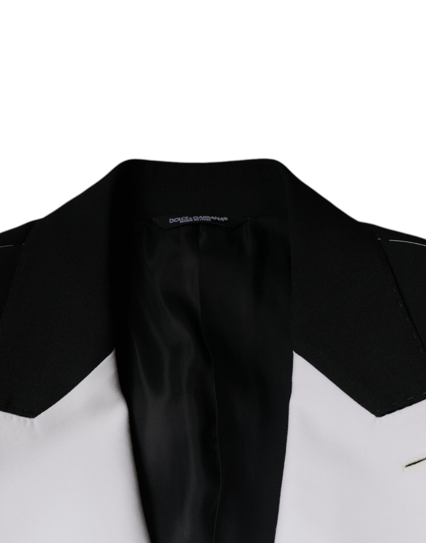 بليزر فستان أسود وأبيض بزر واحد من دولتشي آند غابانا