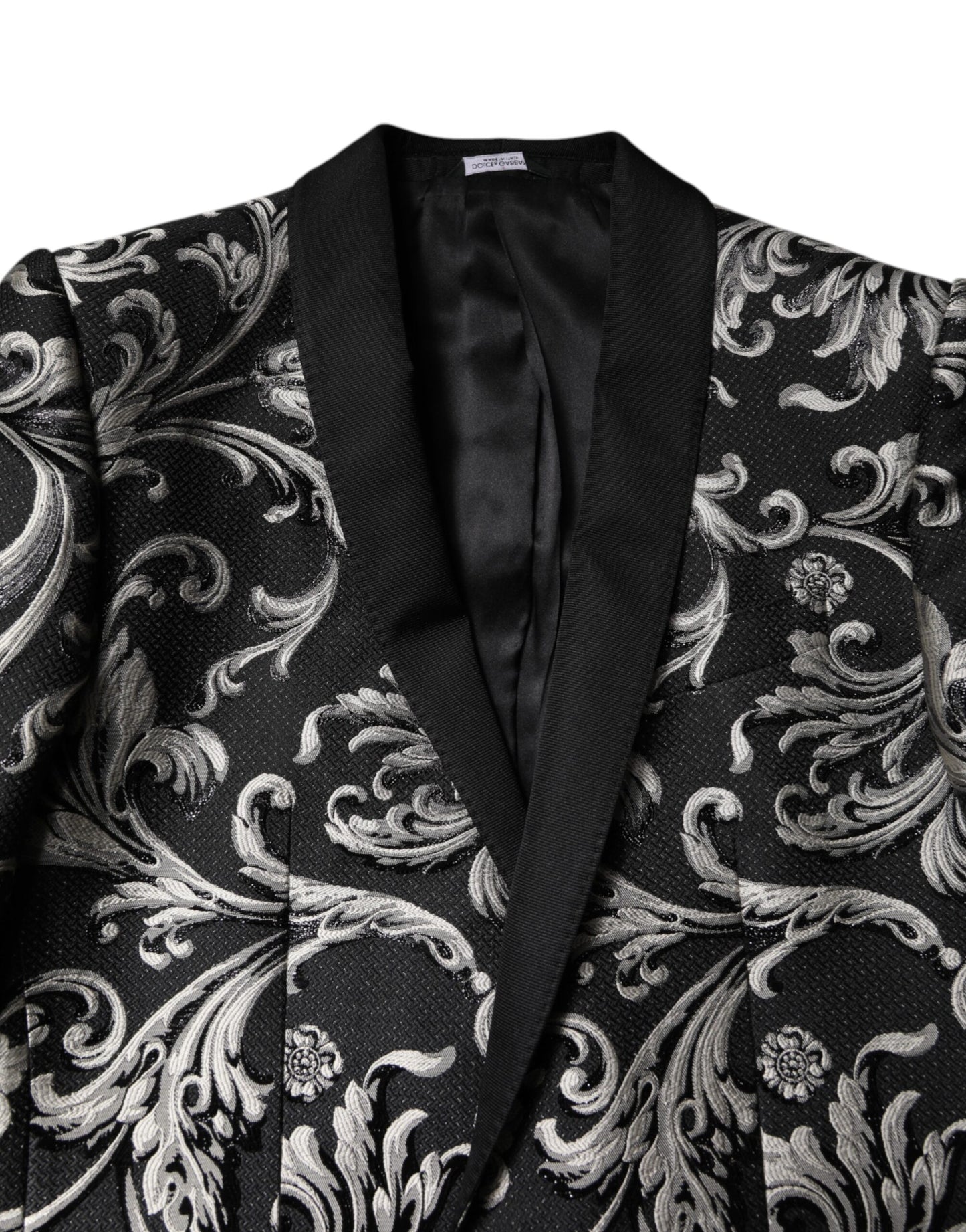 Dolce & Gabbana Dark Gray MARTINI Jacquard Men 3 Piece Suit