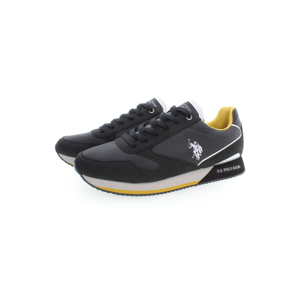 U.S. POLO ASSN. حذاء رياضي رجالي من البوليستر الأسود