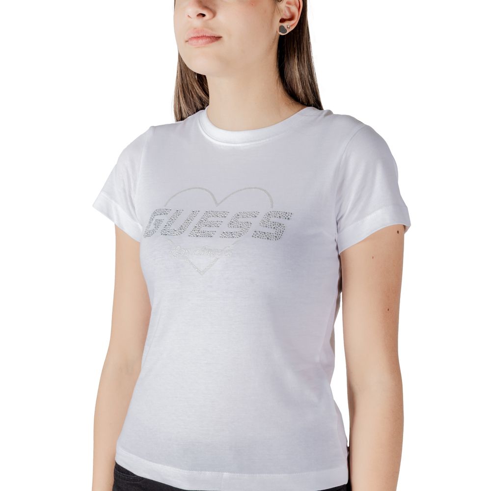 تي شيرت Guess Active أبيض قطني