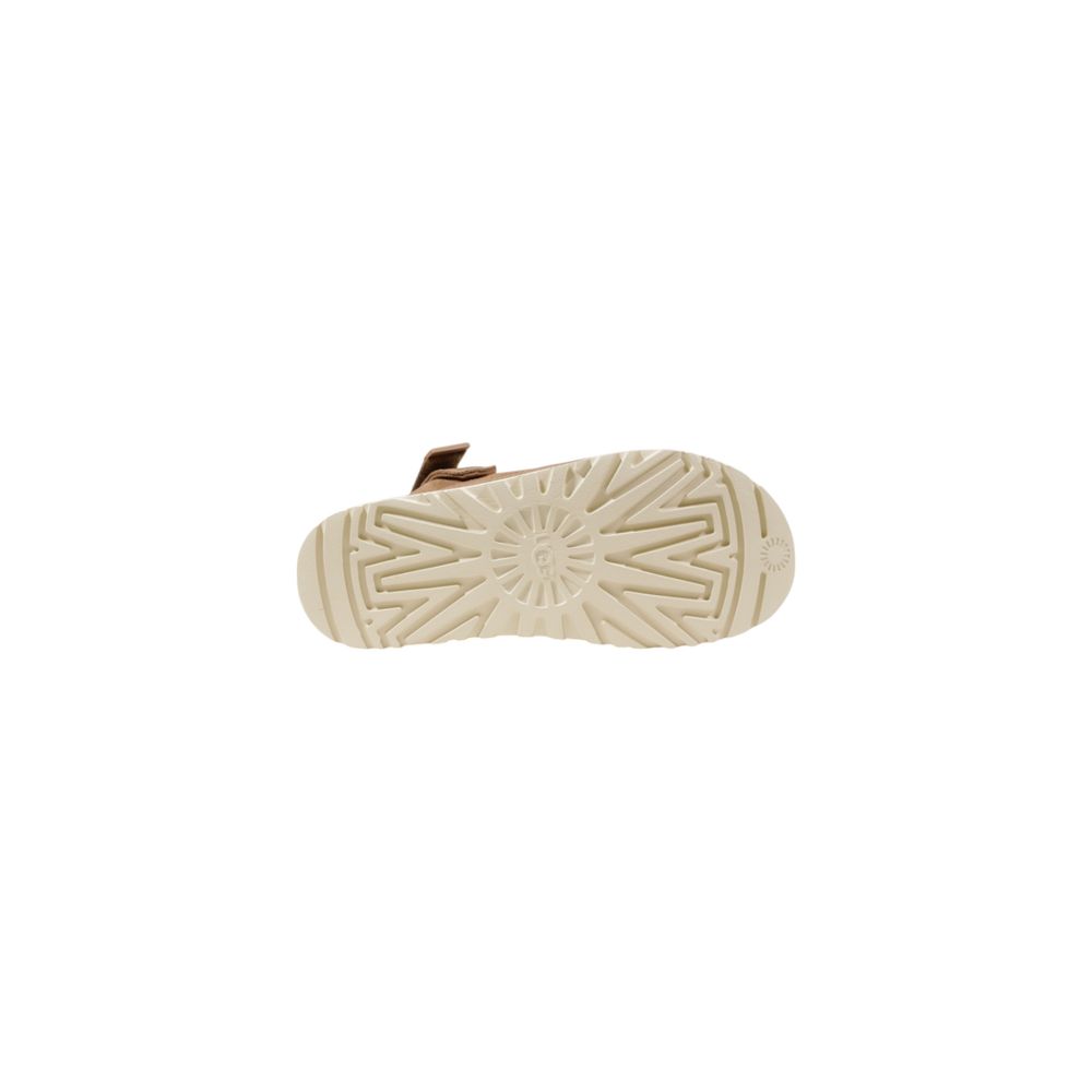 حذاء بكعب عالي بلاتفورم من البوليستر المُعاد تدويره باللون البيج من UGG