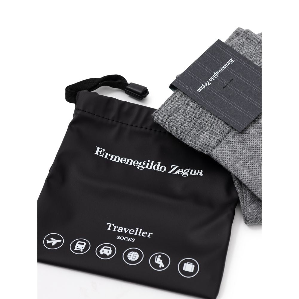 جوارب قطنية رمادية من ZEGNA