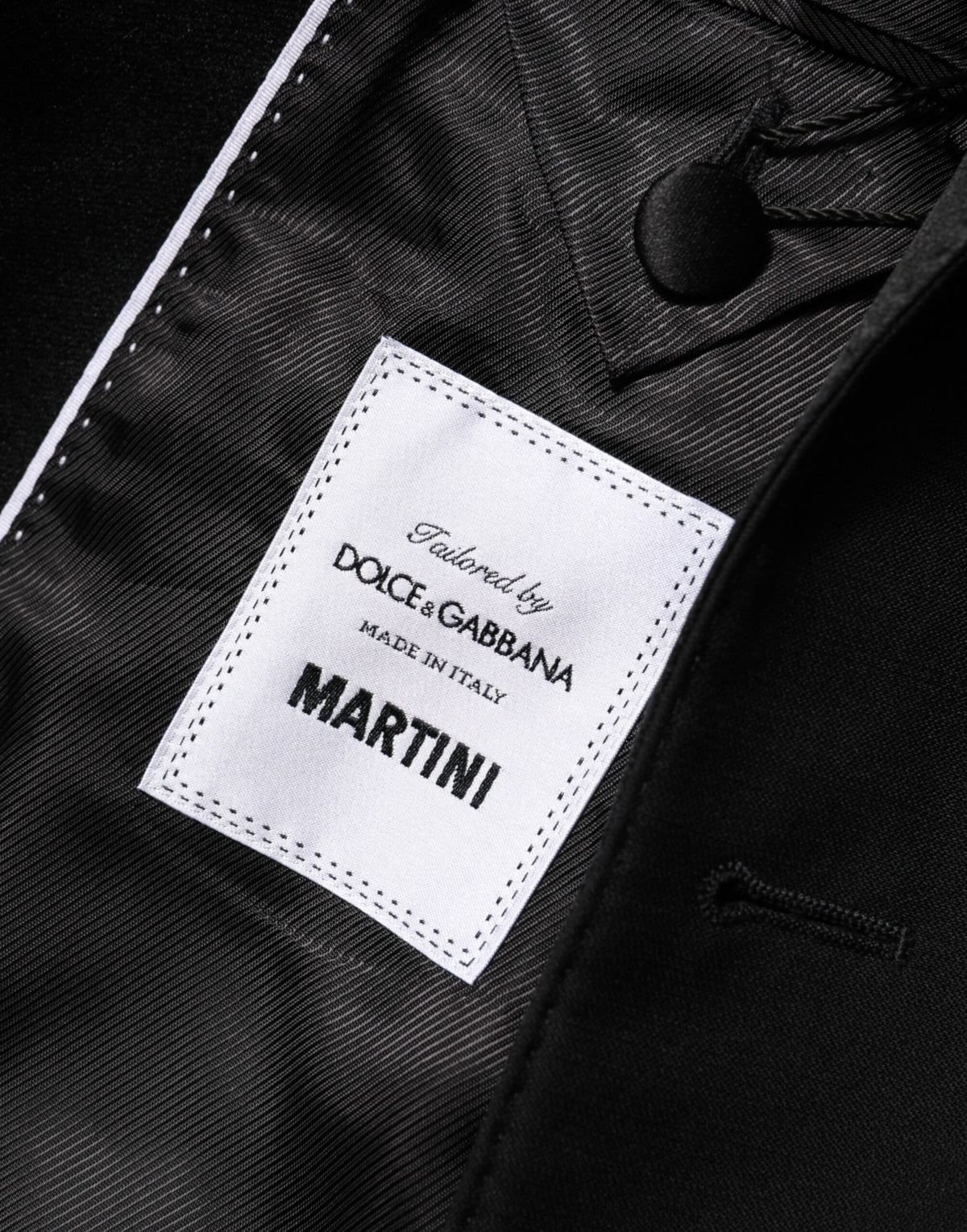 بليزر بدلة رجالي بصفين من الأزرار من صوف أسود MARTINI من دولتشي آند غابانا