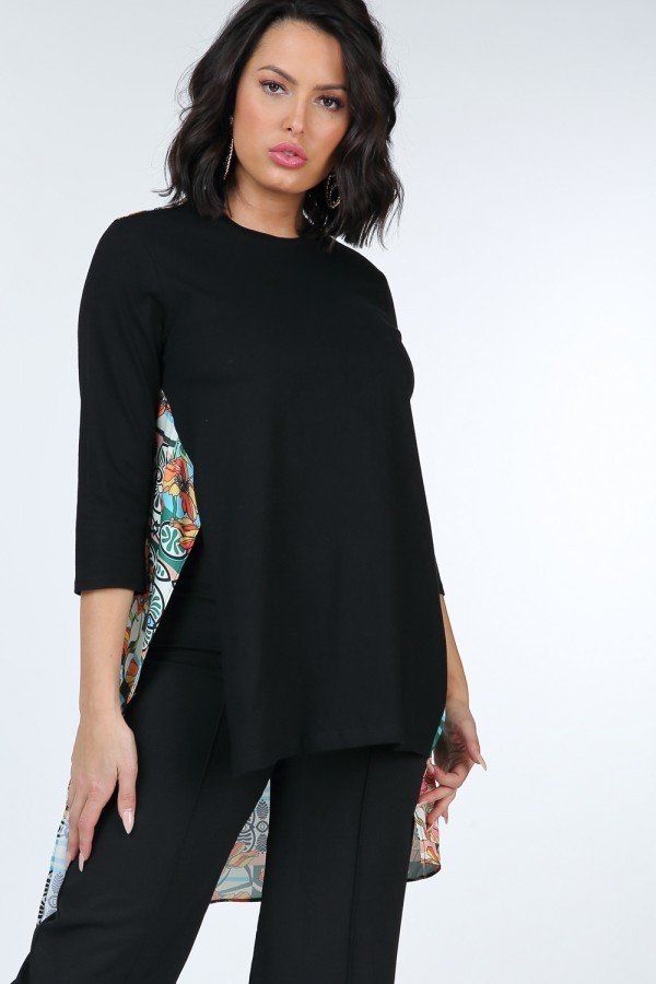 Asymmetrical Print High Low Women Top