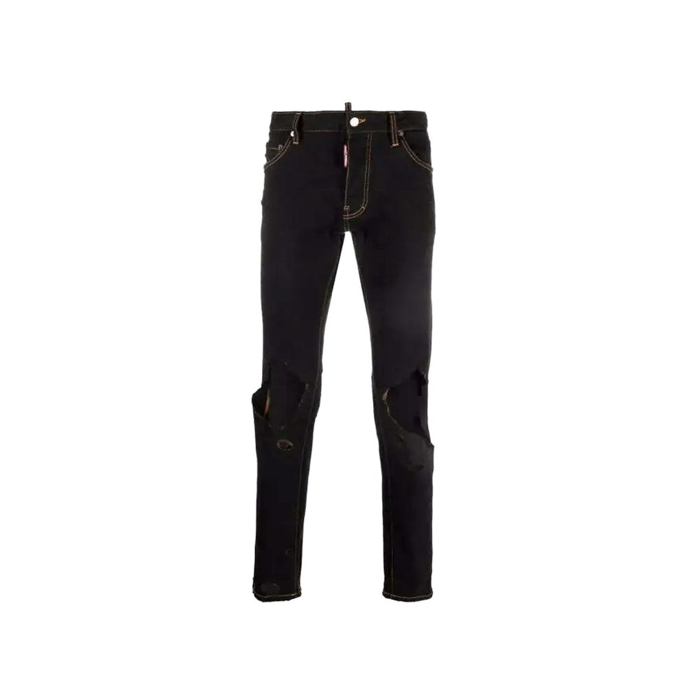 بنطلون جينز قطني أسود من Dsquared²