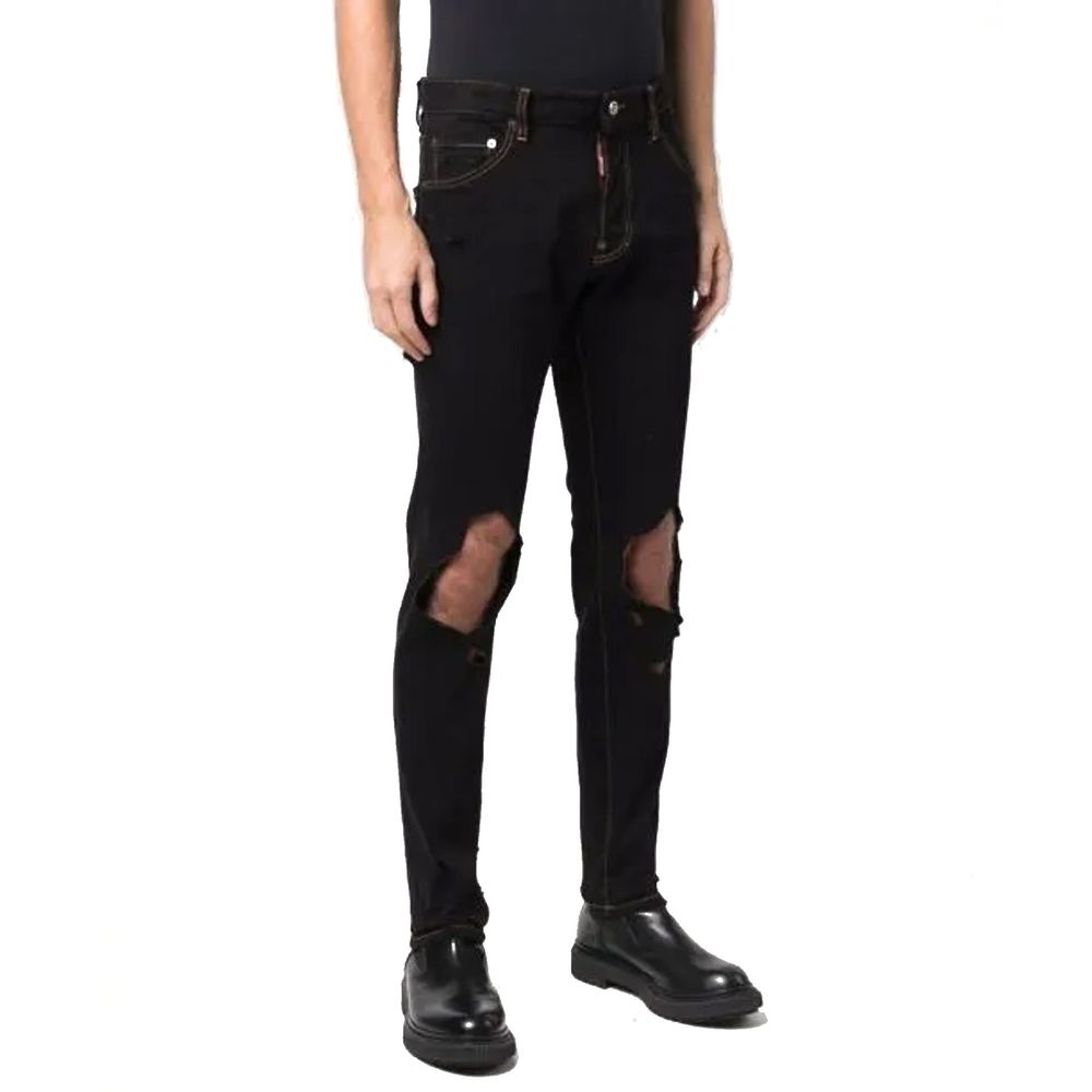 بنطلون جينز قطني أسود من Dsquared²