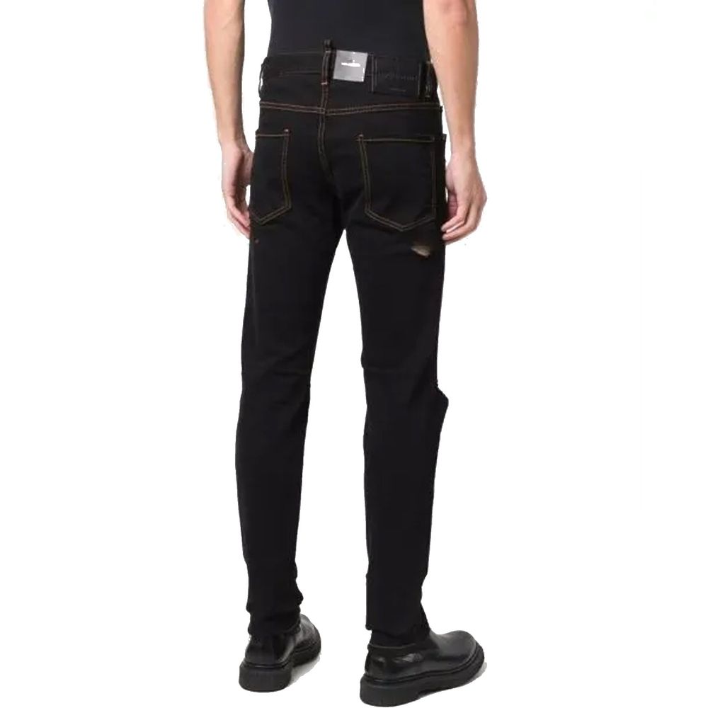بنطلون جينز قطني أسود من Dsquared²