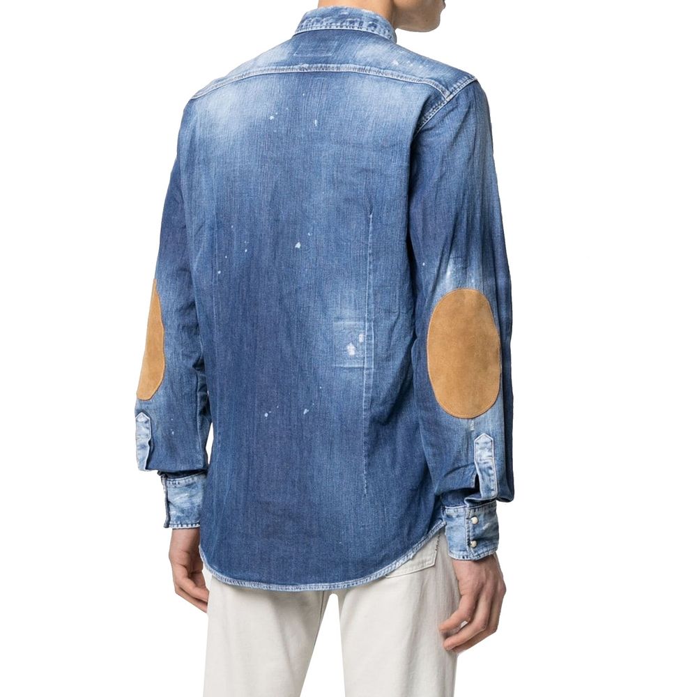 قميص من الدنيم الأزرق من Dsquared²