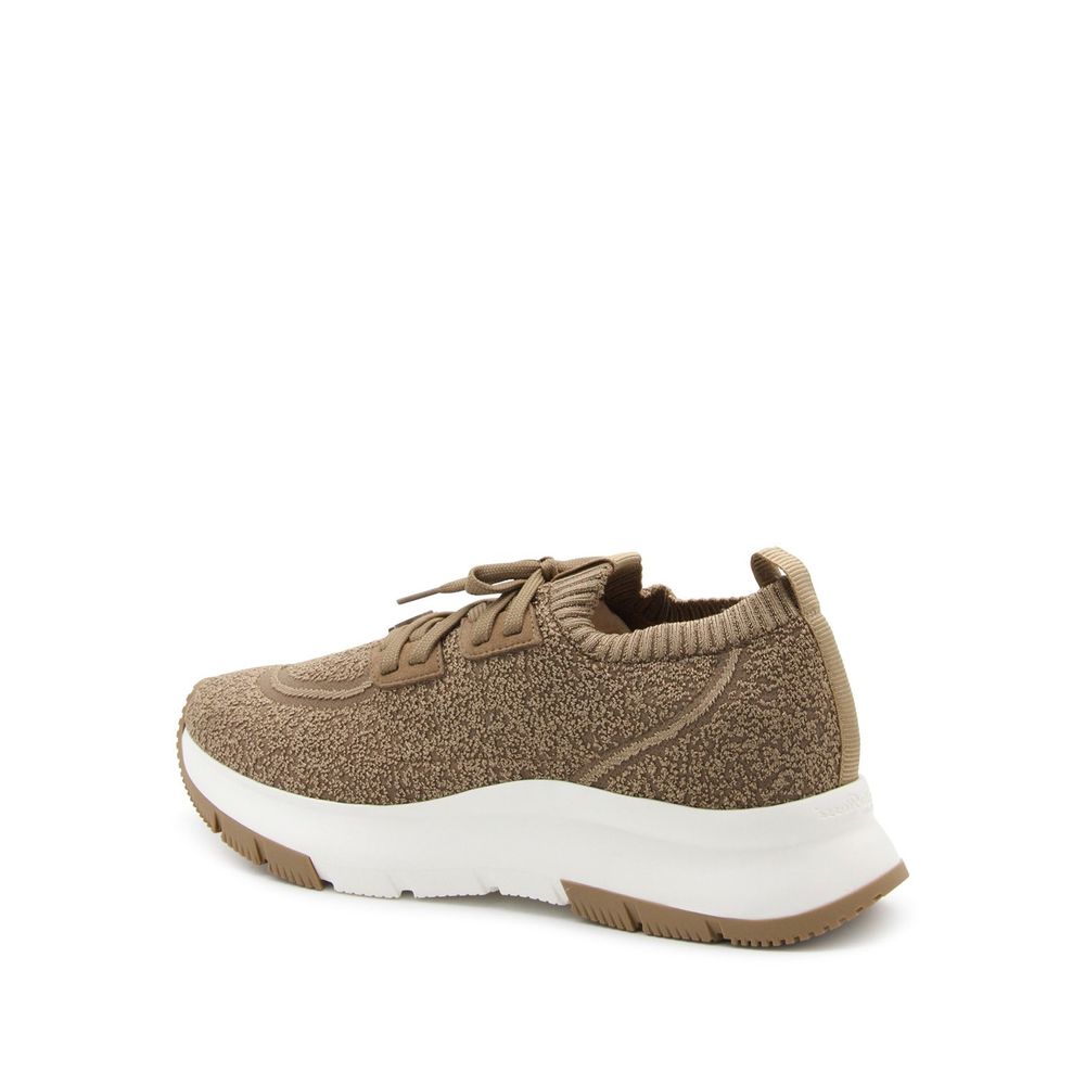 Gianvito Rossi Brown Fabric Chunky Sneakers