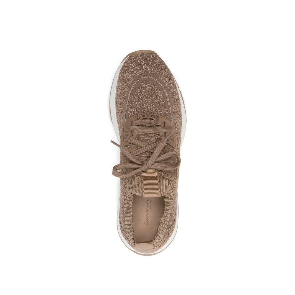 Gianvito Rossi Brown Fabric Chunky Sneakers