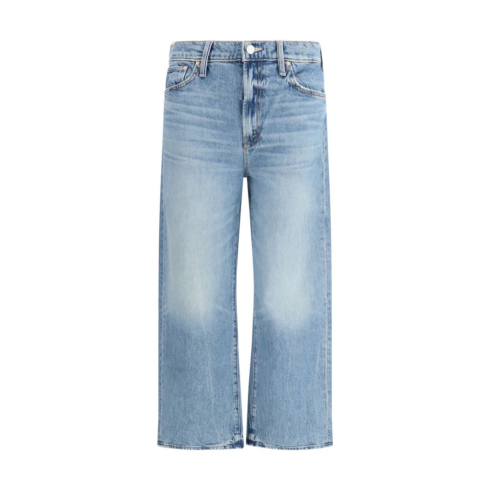 Mother Denim جينز أزرق قطني بقصة مستقيمة