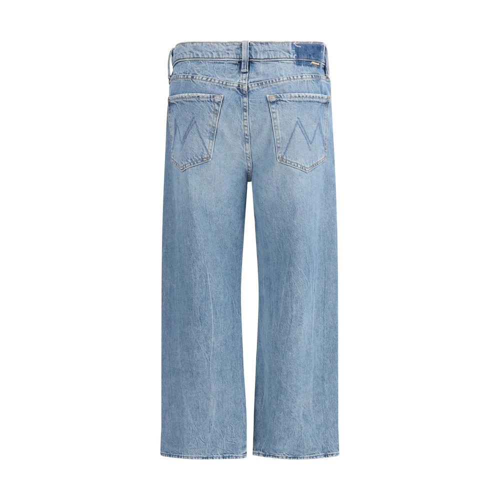 Mother Denim جينز أزرق قطني بقصة مستقيمة