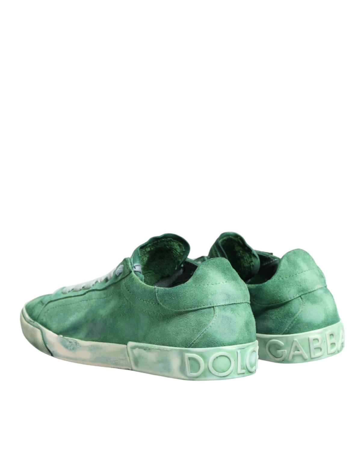 حذاء سنيكرز دولتشي آند غابانا أخضر منخفض بسُمك شمواه وشعار DG على النعل