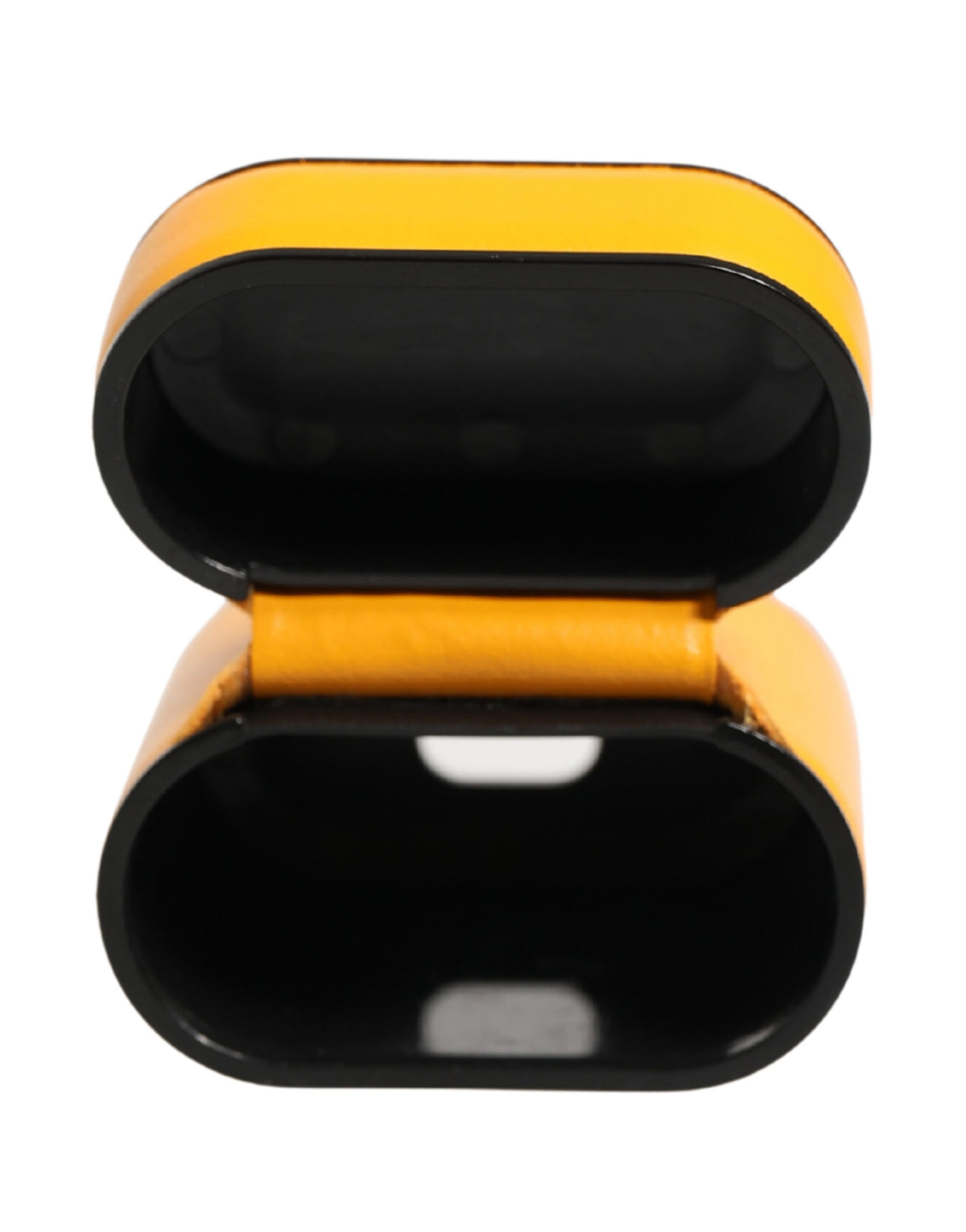 جراب Dolce & Gabbana Airpods من الجلد العجلي الأصفر مع شعار وحزام