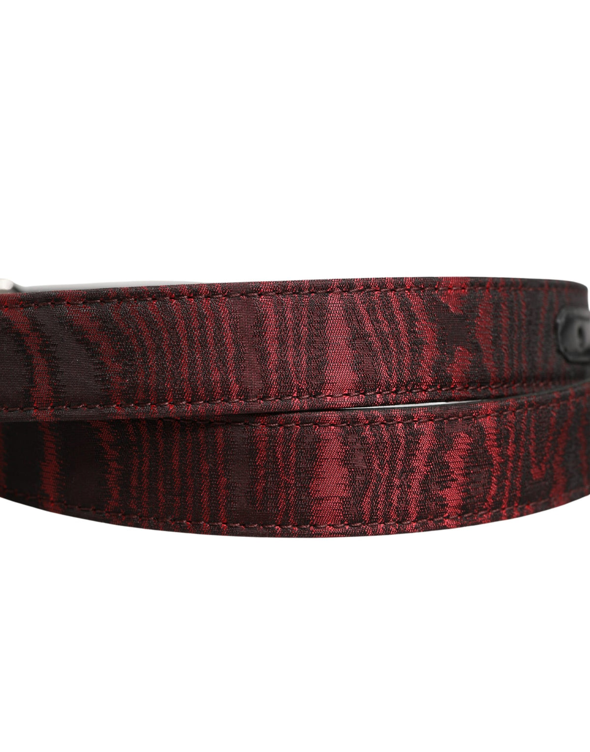 حزام دولتشي آند غابانا رجالي أحمر من الجاكار وبإبزيم معدني
