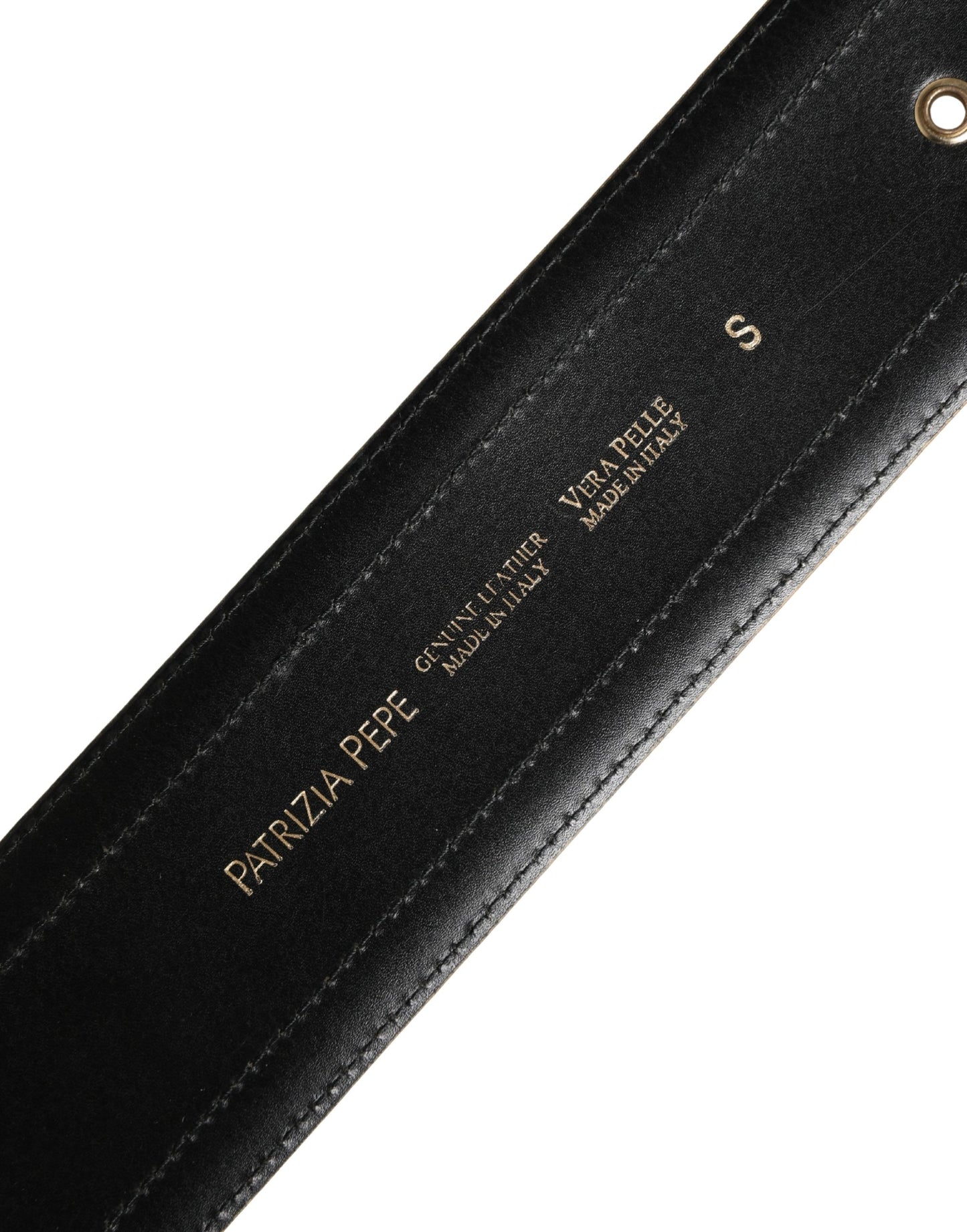 حزام باتريزيا بيبي من الجلد الطبيعي الرمادي بإبزيم معدني مربع فضي