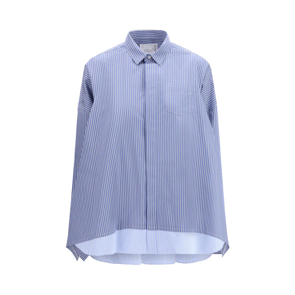 قميص Sacai قطن أزرق بنمط