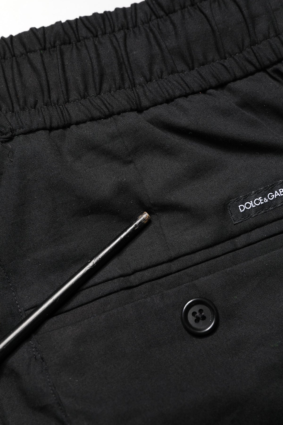 Dolce & Gabbana Black Cotton Skinny Men Jogger Trouser Pants