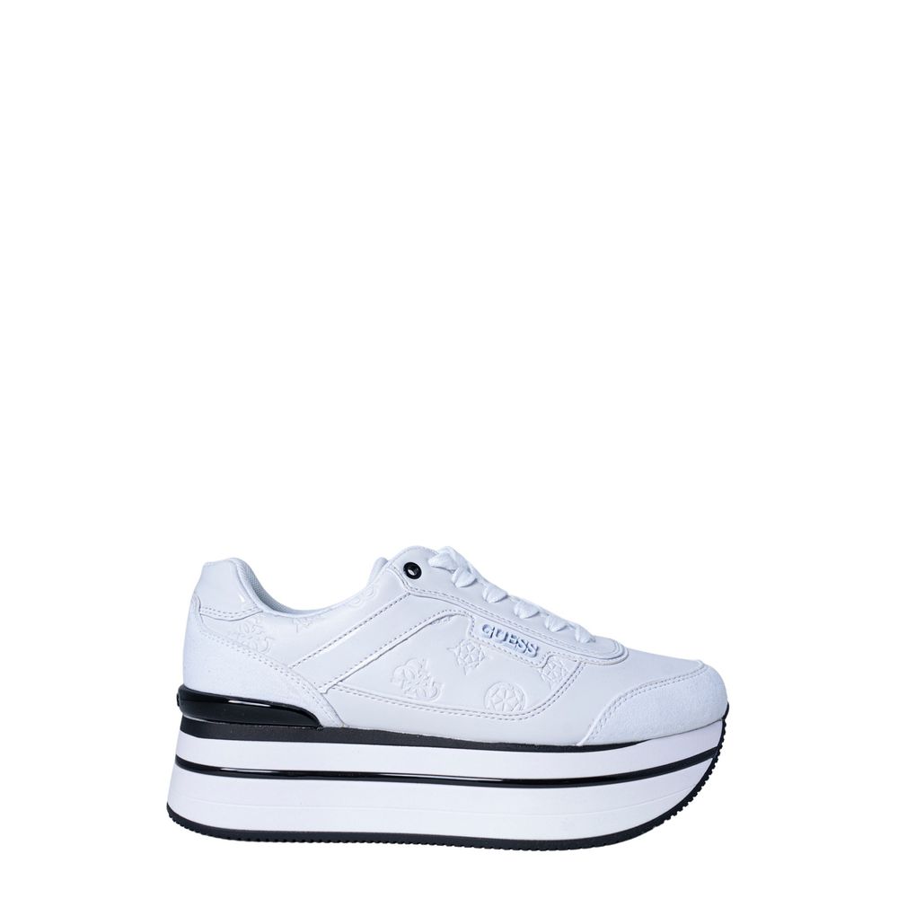 حذاء رياضي بلاتفورم أبيض من البوليستر من Guess
