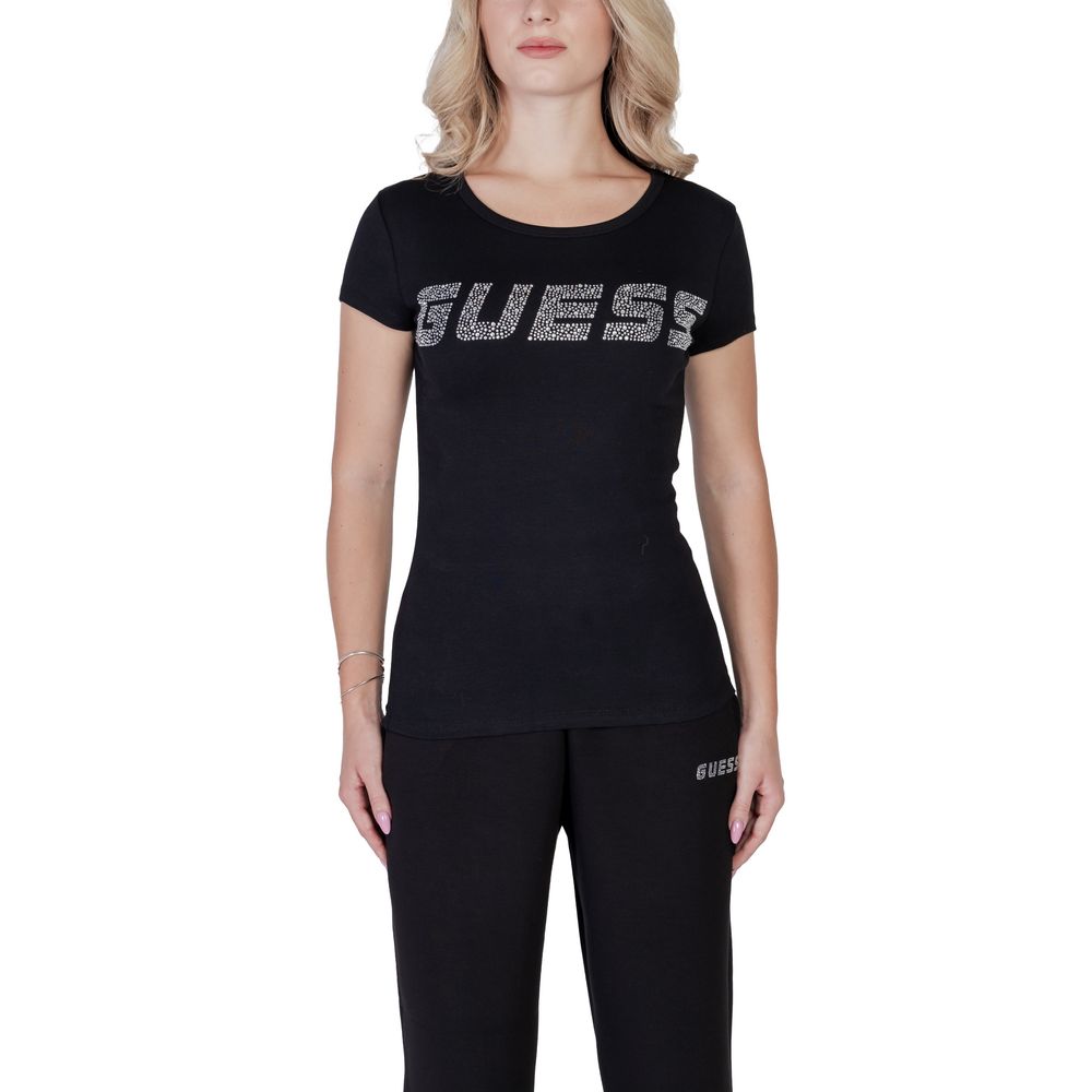 تيشيرت قطن أسود أكتيف من Guess