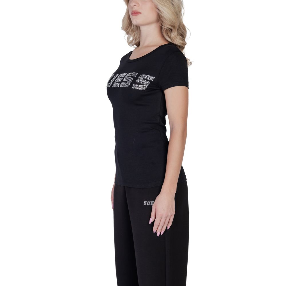 تيشيرت قطن أسود أكتيف من Guess