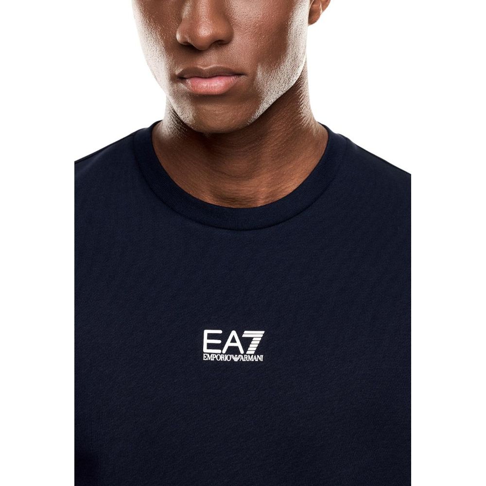EA7 Emporio Armani Blue Cotton Sweatshirt