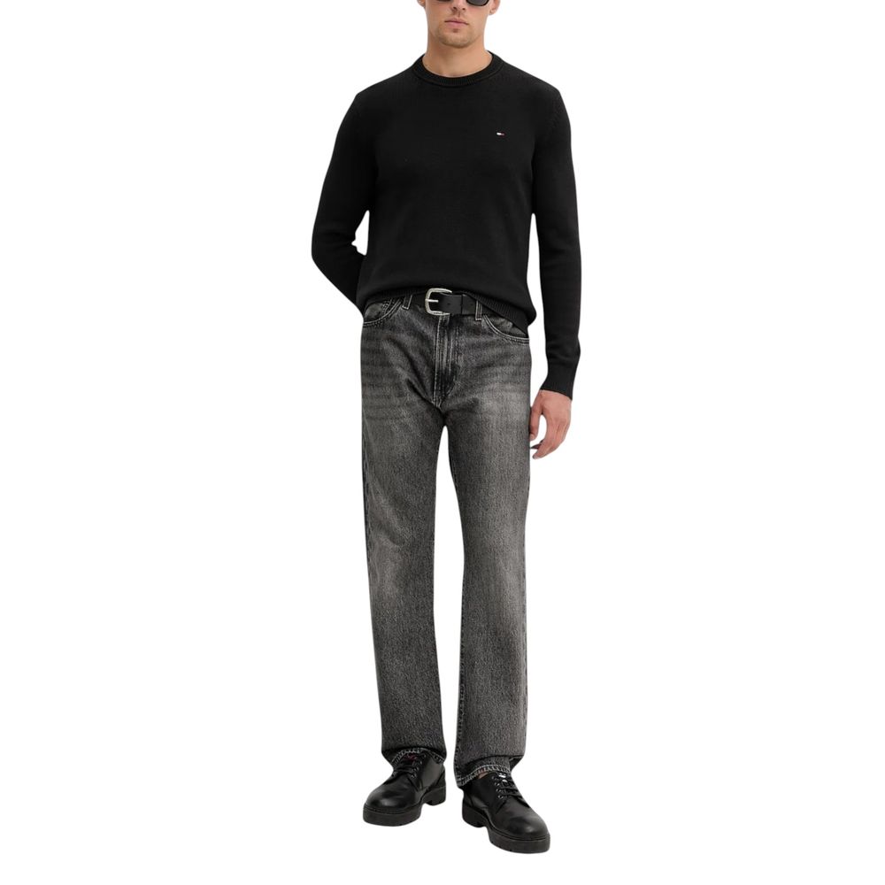 كنزة تومي هيلفيغر جينز من القطن العضوي الأسود