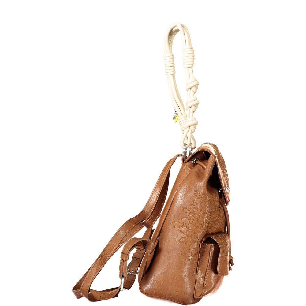 Desigual Marrone Poliuretano Women Backpack