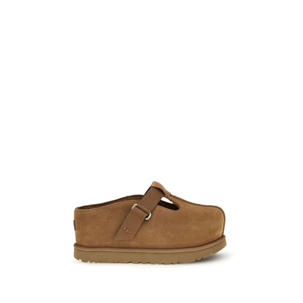 شبشب بغل UGG بني من جلد ربلة الساق (جلد البقر)