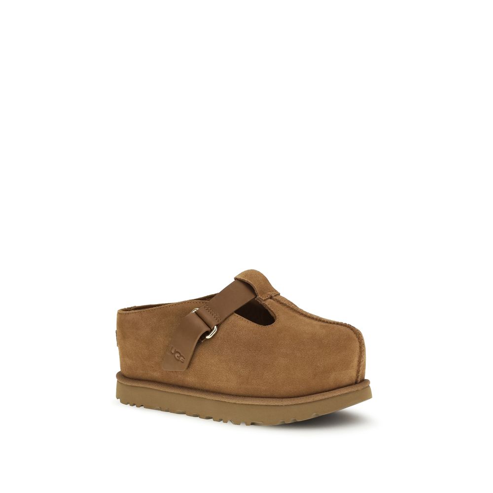 شبشب بغل UGG بني من جلد ربلة الساق (جلد البقر)