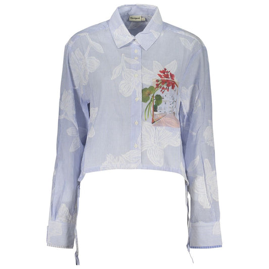 قميص نسائي من القطن Desigual Azzurro