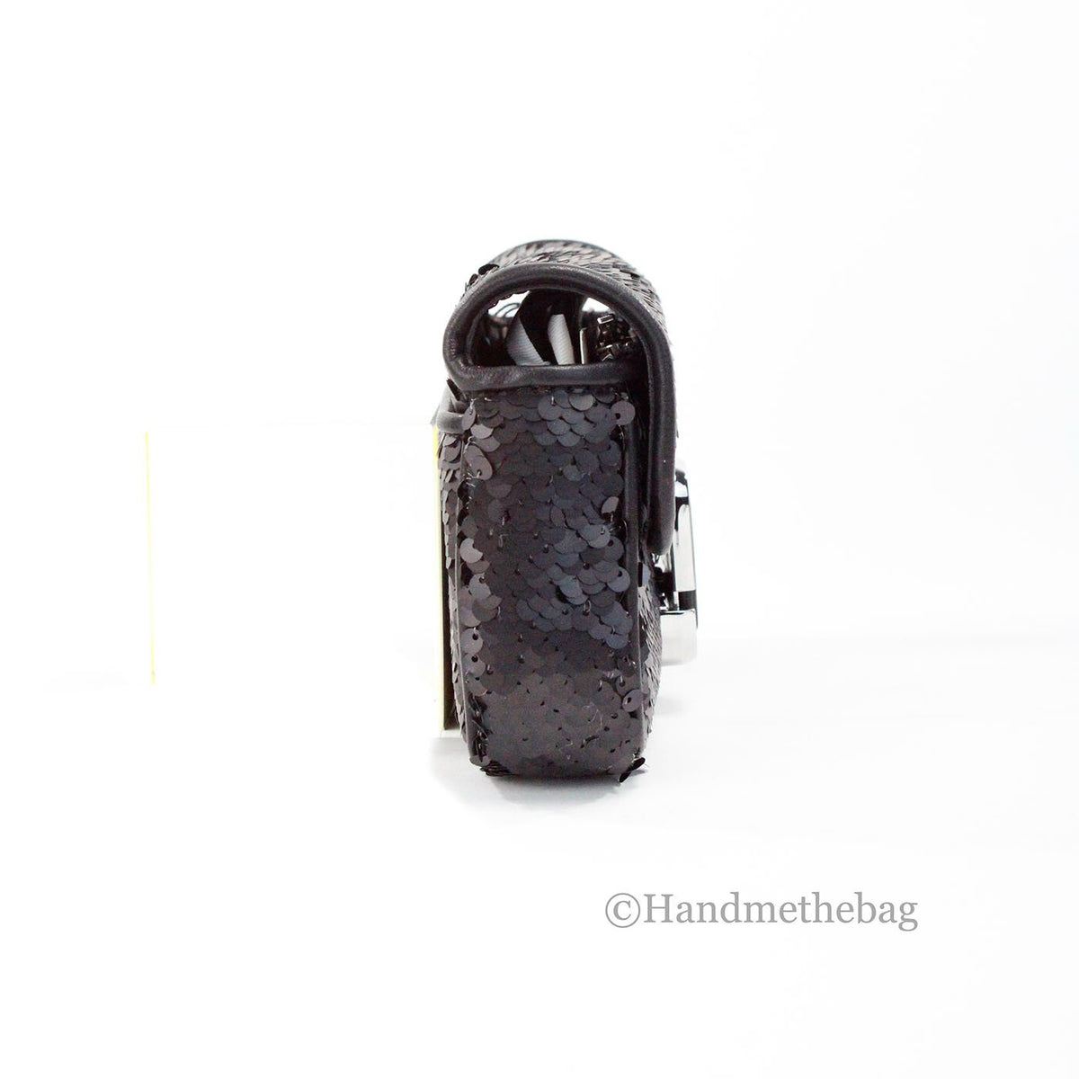 حقيبة كتف مارك جاكوبس The Mini J Marc صغيرة الحجم سوداء مطرزة بترتر