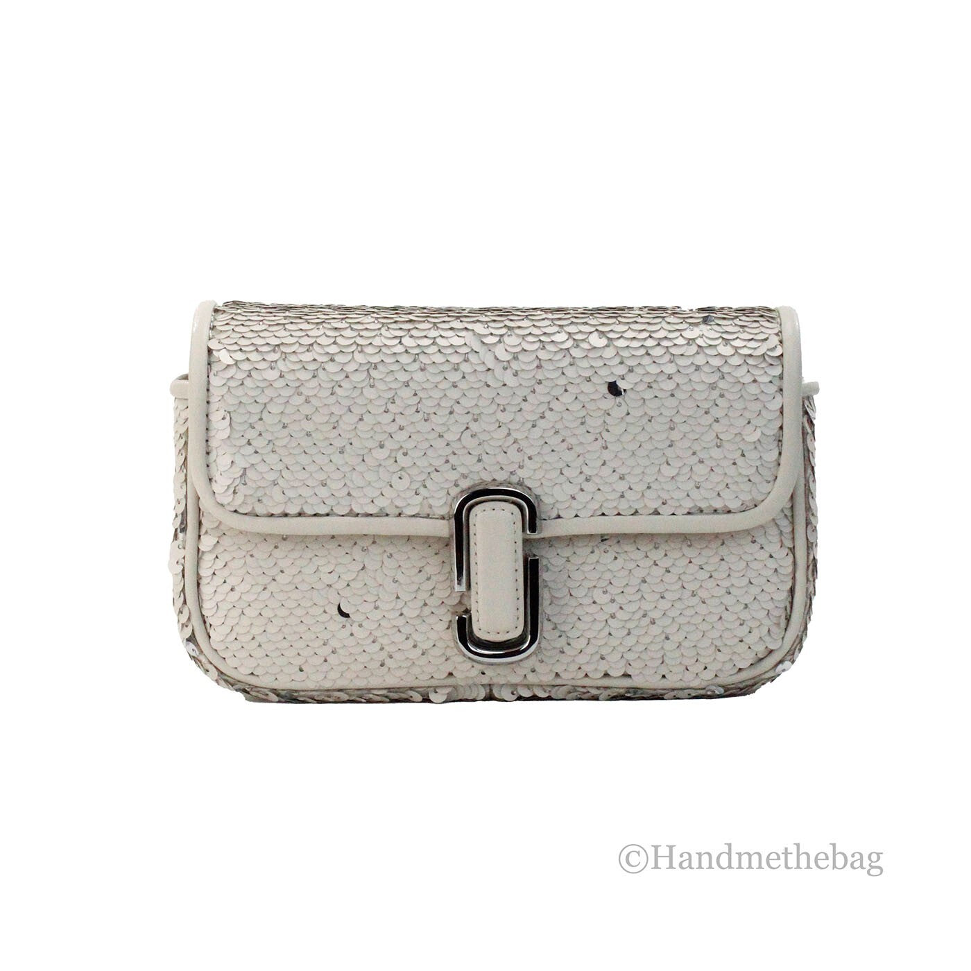 حقيبة مارك جاكوبس The Mini J Marc Shoulder Bag Cream Sequined Crossbody