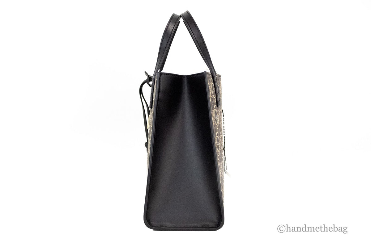 Marc Jacobs Mini Grind Signet Printed Leather Crossbody Tote Handbag Purse