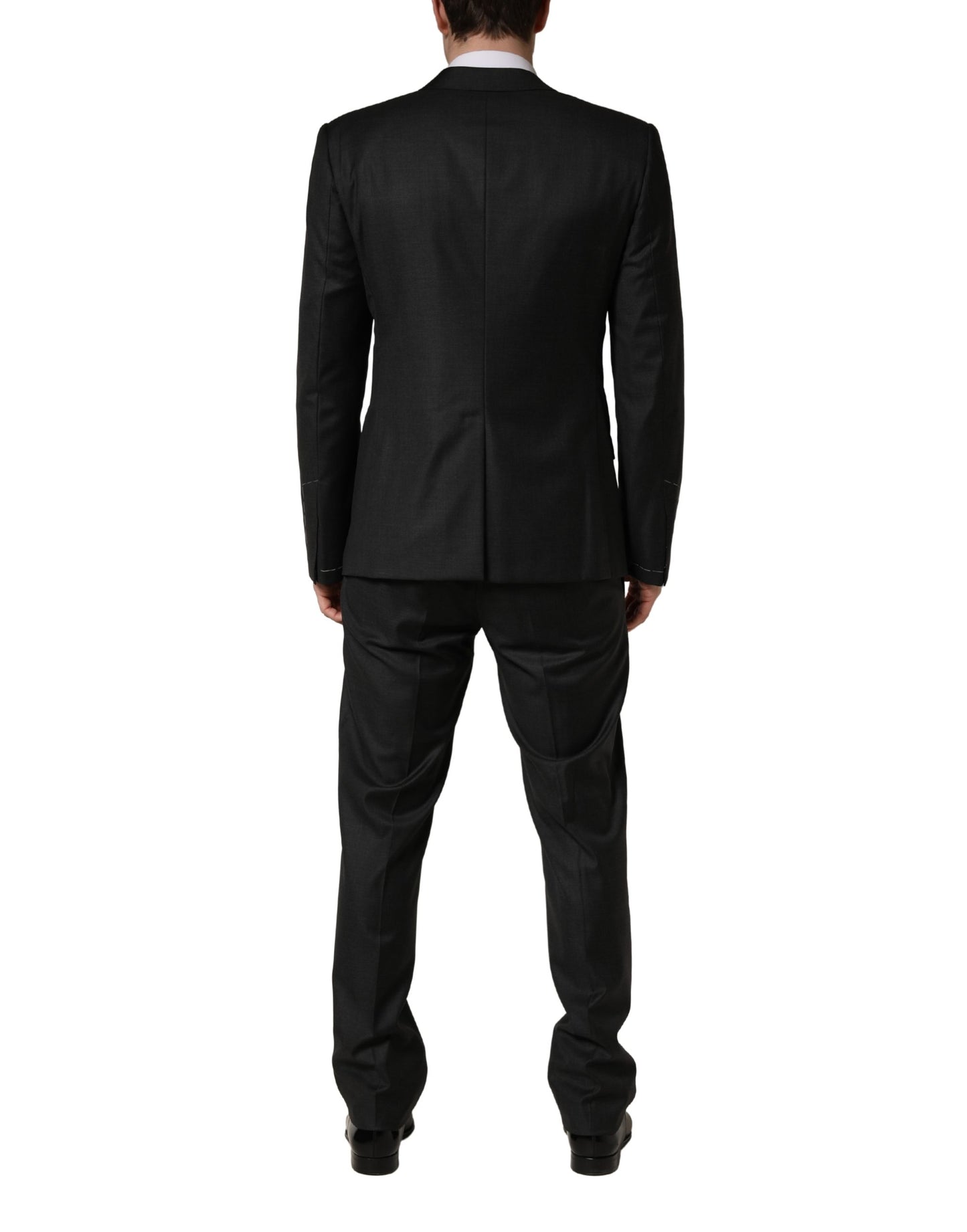 Dolce & Gabbana Dark Gray Wool Slim Fit Formal 3 Piece Men Suit
